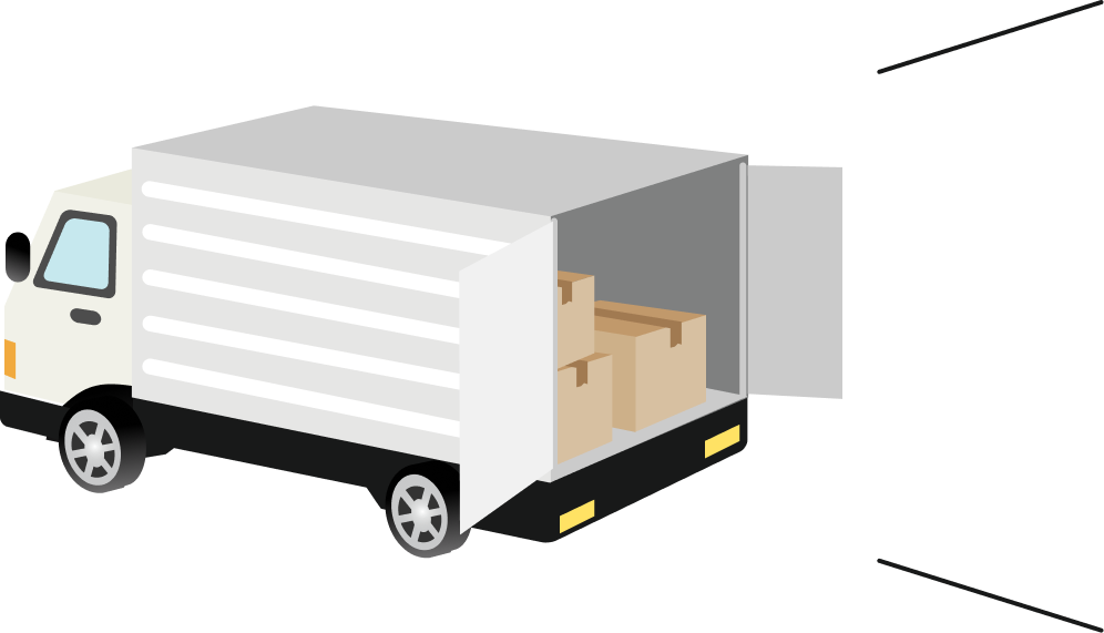 不用品回収トラックのイラスト